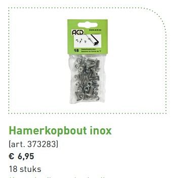 Promoties Hamerkopbour inox - ACD - Geldig van 15/01/2018 tot 15/06/2018 bij Aveve