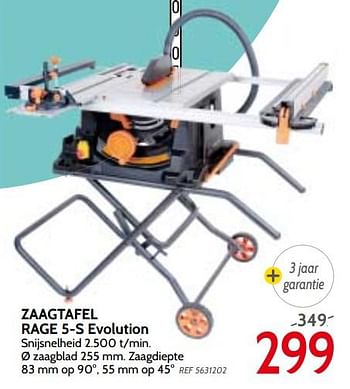 Promoties Zaagtafel rage 5-s evolution - Evolution - Geldig van 06/02/2018 tot 19/02/2018 bij BricoPlanit