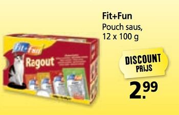 Promoties Pouch saus - Fit + Fun - Geldig van 12/02/2018 tot 25/02/2018 bij Maxi Zoo
