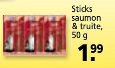 Promoties Sticks saumon + truite - Fit + Fun - Geldig van 12/02/2018 tot 25/02/2018 bij Maxi Zoo