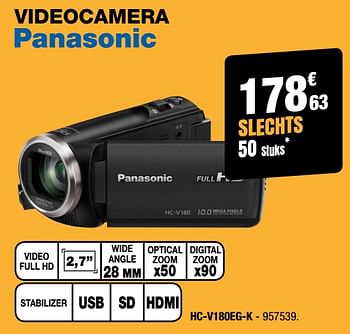 Promoties Panasonic videocamera hc-v180eg-k - Panasonic - Geldig van 31/01/2018 tot 18/02/2018 bij Electro Depot