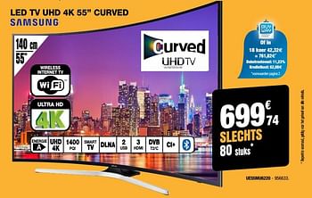 Promoties Samsung led tv uhd 4k curved ue55mu6220 - Samsung - Geldig van 31/01/2018 tot 18/02/2018 bij Electro Depot