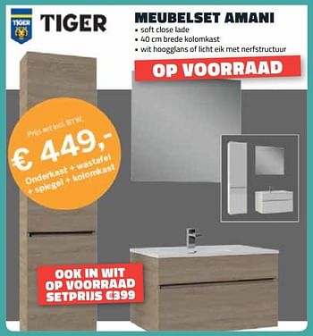 Promoties Meubelset amani - Tiger - Geldig van 05/02/2018 tot 28/02/2018 bij Bouwcenter Frans Vlaeminck