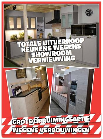 Promoties Totale uitverkoop keukens wegens showroom vernieuwing - Huismerk - Bouwcenter Frans Vlaeminck - Geldig van 05/02/2018 tot 28/02/2018 bij Bouwcenter Frans Vlaeminck