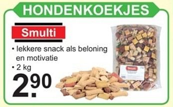 Promoties Hondenkoekjes smulti - Smulti - Geldig van 29/01/2018 tot 17/02/2018 bij Van Cranenbroek