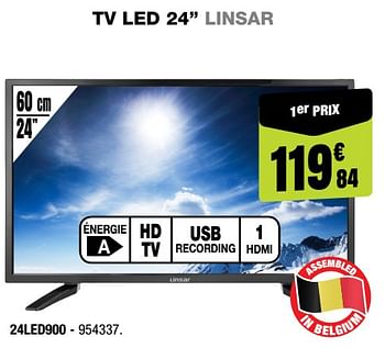 Promotions Linsar tv led 24 24led900 - Linsar - Valide de 31/01/2018 à 18/02/2018 chez Electro Depot