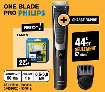 Promotions Philips one blade pro qp6510-20 - Philips - Valide de 31/01/2018 à 18/02/2018 chez Electro Depot