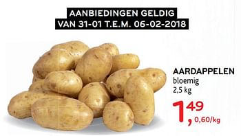 Promoties Aardappelen bloemig - Huismerk - Alvo - Geldig van 31/01/2018 tot 06/02/2018 bij Alvo