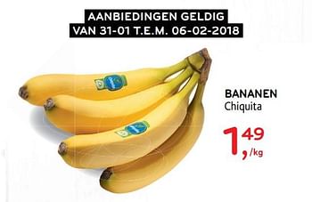 Promoties Bananen chiquita - Chiquita - Geldig van 31/01/2018 tot 06/02/2018 bij Alvo