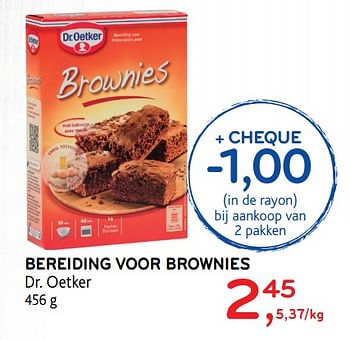 Promoties Bereiding voor brownies dr. oetker - Dr. Oetker - Geldig van 31/01/2018 tot 13/02/2018 bij Alvo