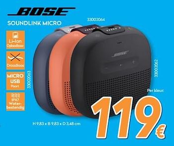 Promoties Bose soundlink micro - Bose - Geldig van 01/02/2018 tot 25/02/2018 bij Krefel