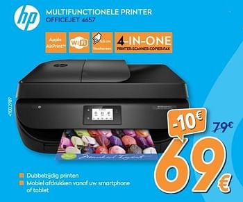 Promoties Hp multifunctionele printer officejet 4657 - HP - Geldig van 01/02/2018 tot 25/02/2018 bij Krefel
