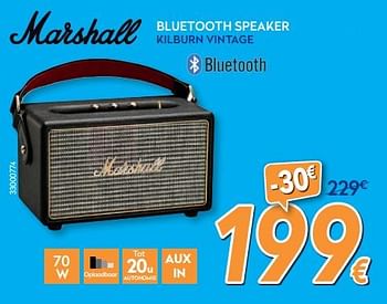 Promotions Marshall bluetooth speaker kilburn vintage - MARSHALL - Valide de 01/02/2018 à 25/02/2018 chez Krefel