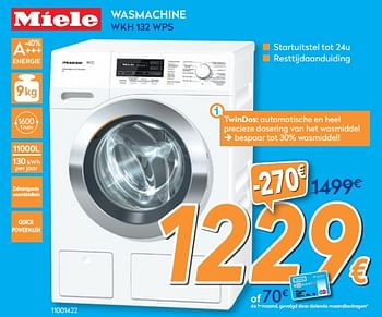 Promoties Miele wasmachine wkh 132 wps - Miele - Geldig van 01/02/2018 tot 25/02/2018 bij Krefel