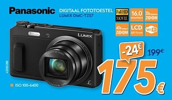 Promotions Panasonic digitaal fototoestel lumix dmc-tz57 - Panasonic - Valide de 01/02/2018 à 25/02/2018 chez Krefel