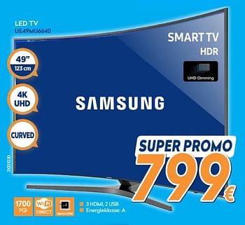 Promotions Samsung led tv ue49mu6640 - Samsung - Valide de 01/02/2018 à 25/02/2018 chez Krefel
