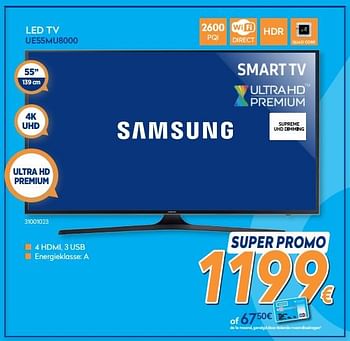 Promoties Samsung led tv ue55mu8000 - Samsung - Geldig van 01/02/2018 tot 25/02/2018 bij Krefel
