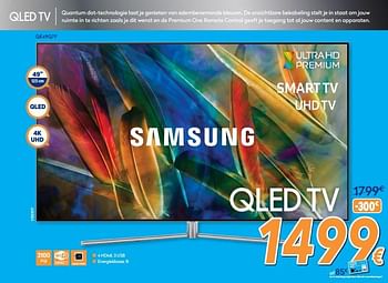 Promotions Samsung qled tv qe49q7f - Samsung - Valide de 01/02/2018 à 25/02/2018 chez Krefel