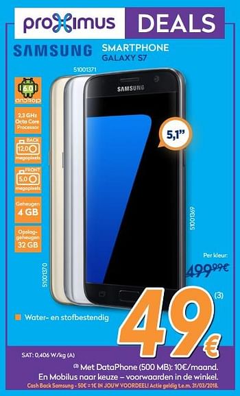 Promoties Samsung smartphone galaxy s7 - Samsung - Geldig van 01/02/2018 tot 25/02/2018 bij Krefel