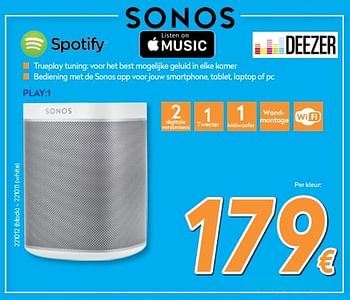 Promoties Sonos play:1 - Sonos - Geldig van 01/02/2018 tot 25/02/2018 bij Krefel