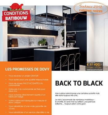 Promotions Design - Produit maison - Cuisines Dovy - Valide de 01/02/2018 à 31/03/2018 chez Cuisines Dovy