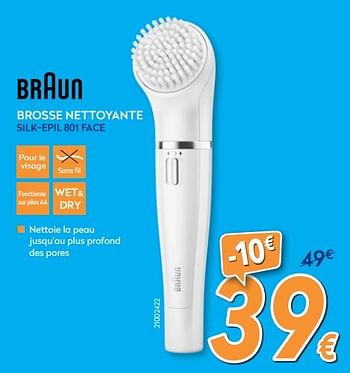 Promotions Braun brosse nettoyante silk-epil 801 face - Braun - Valide de 01/02/2018 à 25/02/2018 chez Krefel