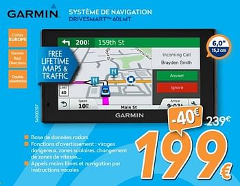 Promotions Garmin système de navigation drivesmart 60lmt - Garmin - Valide de 01/02/2018 à 25/02/2018 chez Krefel