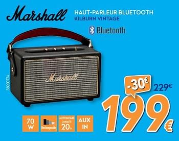 Promotions Marshall haut-parleur bluetooth kilburn vintage - MARSHALL - Valide de 01/02/2018 à 25/02/2018 chez Krefel