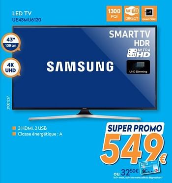 Promotions Samsung led tv ue43mu6120 - Samsung - Valide de 01/02/2018 à 25/02/2018 chez Krefel