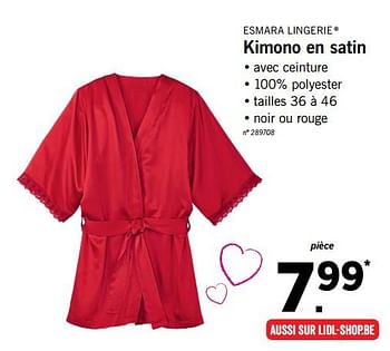 variable Guardería Color de malva Esmara Lingerie Kimono en satin - En promotion chez Lidl