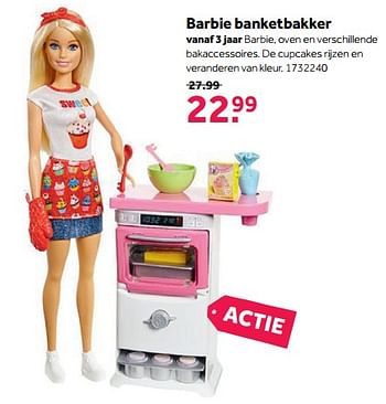 Promoties Barbie banketbakker - Mattel - Geldig van 29/01/2018 tot 18/02/2018 bij Bart Smit