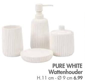 Promotions Pure white wattenhouder - Produit maison - Casa - Valide de 29/01/2018 à 25/02/2018 chez Casa