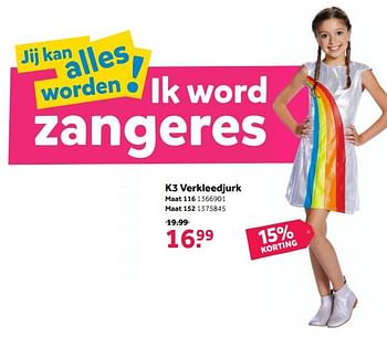 Promoties K3 verkleedjurk - K3 - Geldig van 29/01/2018 tot 18/02/2018 bij Bart Smit