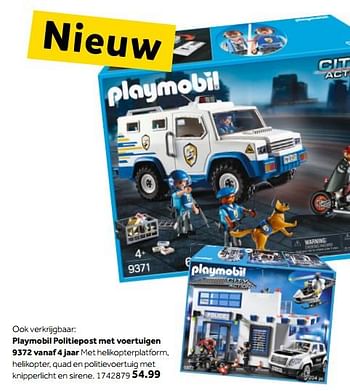 Promoties Playmobil politiepost met voertuigen 9372 - Playmobil - Geldig van 29/01/2018 tot 18/02/2018 bij Bart Smit