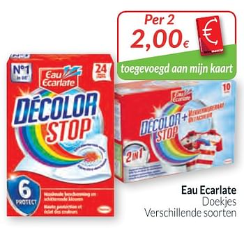 Promoties Eau ecarlate doekjes - Eau Ecarlate - Geldig van 01/02/2018 tot 28/02/2018 bij Intermarche