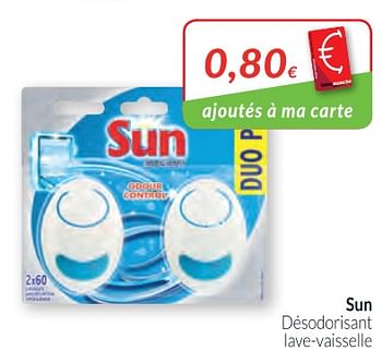 Promoties Sun désodorisant lave-vaisselle - Sun - Geldig van 01/02/2018 tot 28/02/2018 bij Intermarche