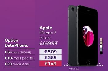 Promotions Apple iphone 7 - Apple - Valide de 01/02/2018 à 28/02/2018 chez Proximus