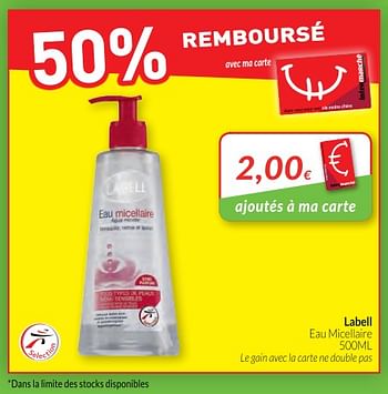 Promotions Labell eau micellaire - Labell - Valide de 01/02/2018 à 28/02/2018 chez Intermarche