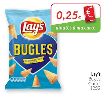 Promoties Lay`s bugles paprika - Lay's - Geldig van 01/02/2018 tot 28/02/2018 bij Intermarche