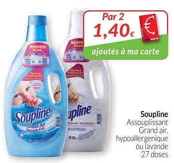 Promoties Soupline assouplissant hypoallergenique ou lavande - Soupline - Geldig van 01/02/2018 tot 28/02/2018 bij Intermarche