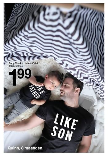 Promotions Baby t-shirt - Produit maison - Zeeman  - Valide de 03/02/2018 à 21/07/2018 chez Zeeman