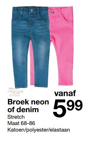 Promoties Broek neon of denim - Huismerk - Zeeman  - Geldig van 03/02/2018 tot 21/07/2018 bij Zeeman