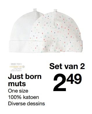 Promoties Just born muts - Huismerk - Zeeman  - Geldig van 03/02/2018 tot 21/07/2018 bij Zeeman