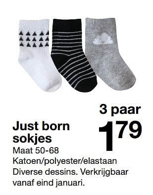 Promoties Just born sokjes - Huismerk - Zeeman  - Geldig van 03/02/2018 tot 21/07/2018 bij Zeeman