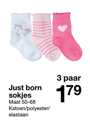 Promoties Just born sokjes - Huismerk - Zeeman  - Geldig van 03/02/2018 tot 21/07/2018 bij Zeeman