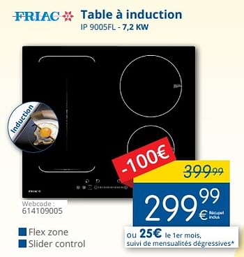 Promoties Friac table à induction ip 9005fl - Friac - Geldig van 01/02/2018 tot 28/02/2018 bij Eldi