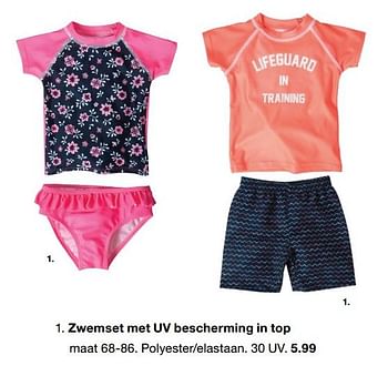 Promoties Zwemset met uv bescheming in top - Huismerk - Zeeman  - Geldig van 03/02/2018 tot 21/07/2018 bij Zeeman