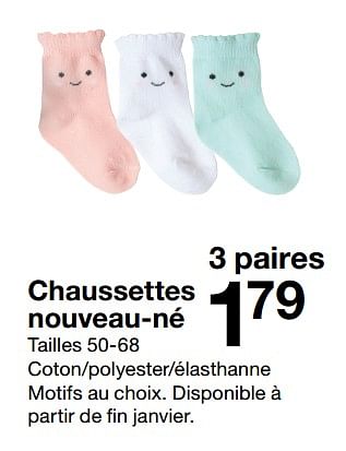 Promotions Chaussettes nouveau-né - Produit maison - Zeeman  - Valide de 03/02/2018 à 21/07/2018 chez Zeeman