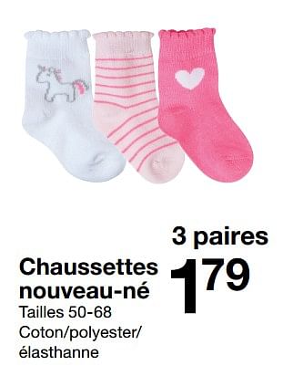 Promotions Chaussettes nouveau-né - Produit maison - Zeeman  - Valide de 03/02/2018 à 21/07/2018 chez Zeeman