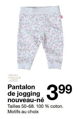 Promotions Pantalon de jogging nouveau-né - Produit maison - Zeeman  - Valide de 03/02/2018 à 21/07/2018 chez Zeeman